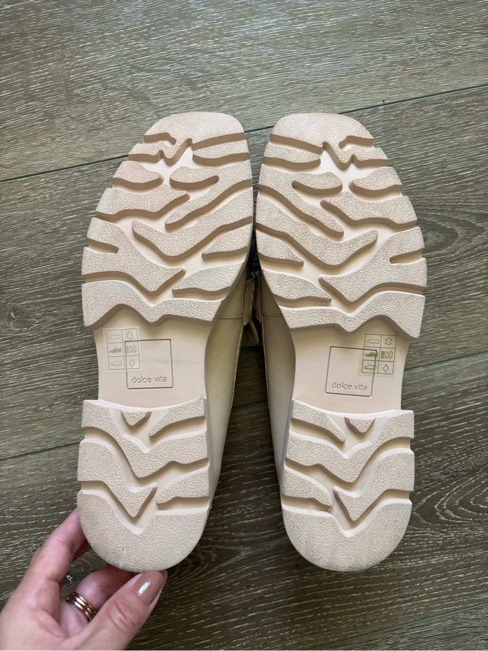 Dolce Vita Cream Fringe Loafers with Gold Chain Detail